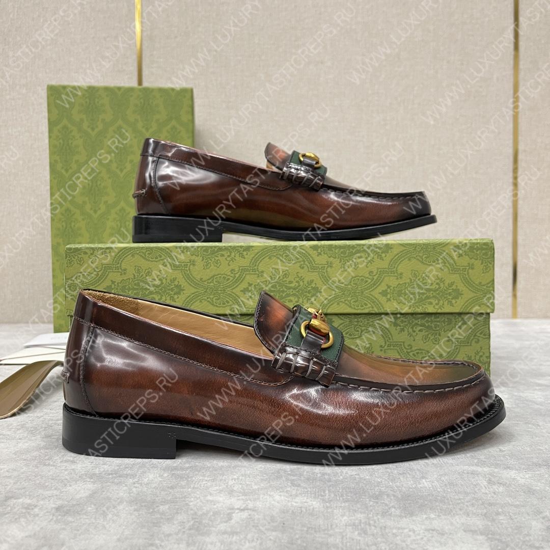 G*u*i loafer with horsebit brown 655579