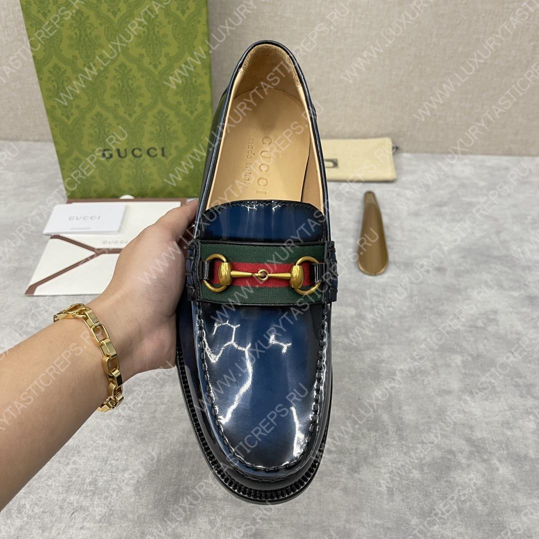 G*u*i loafer with horsebit blue 655579