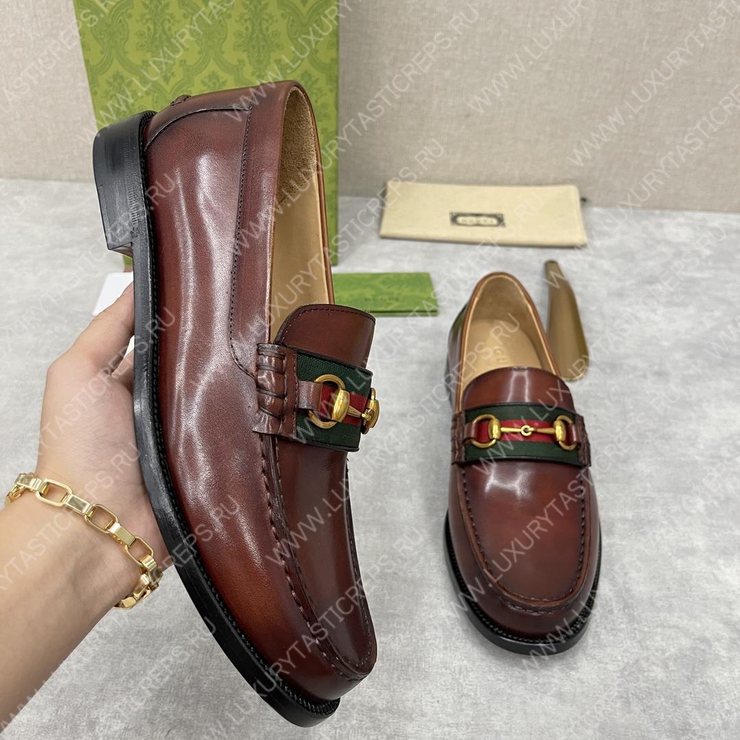 G*u*i loafer with horsebit brown 655579