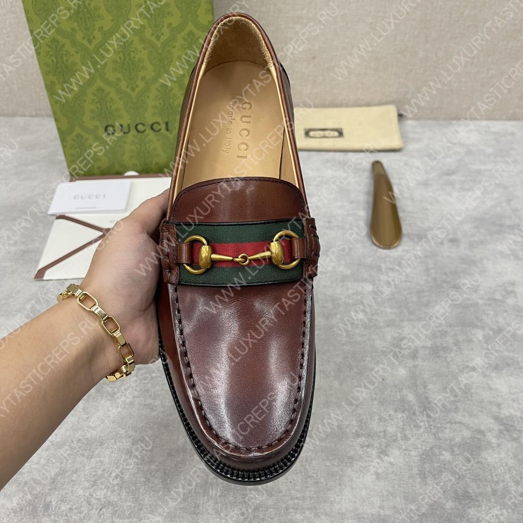 G*u*i loafer with horsebit brown 655579