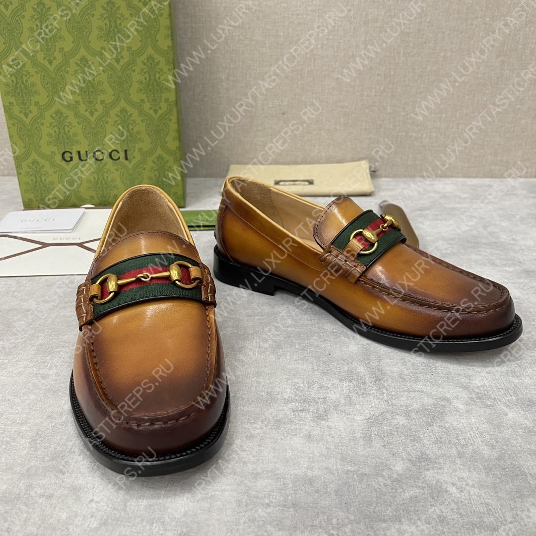 G*u*i loafer with horsebit brown 655579