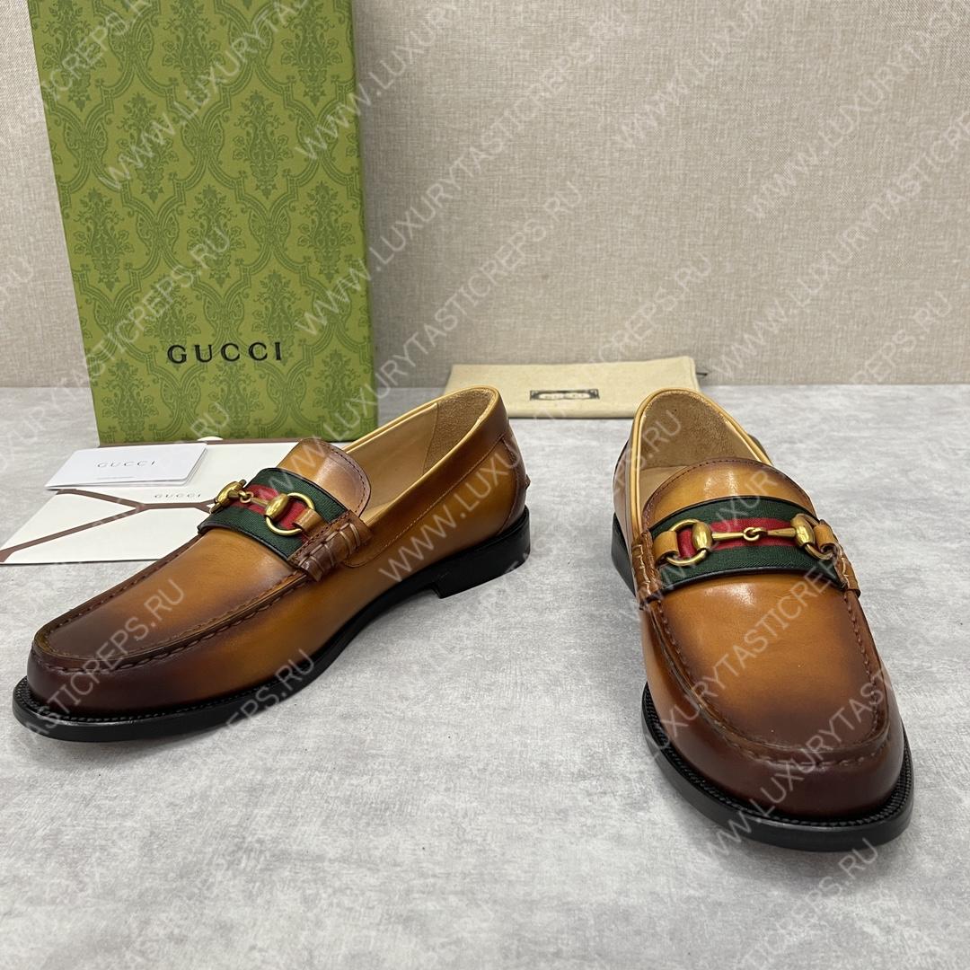 G*u*i loafer with horsebit brown 655579