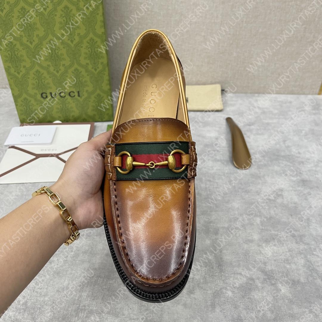 G*u*i loafer with horsebit brown 655579