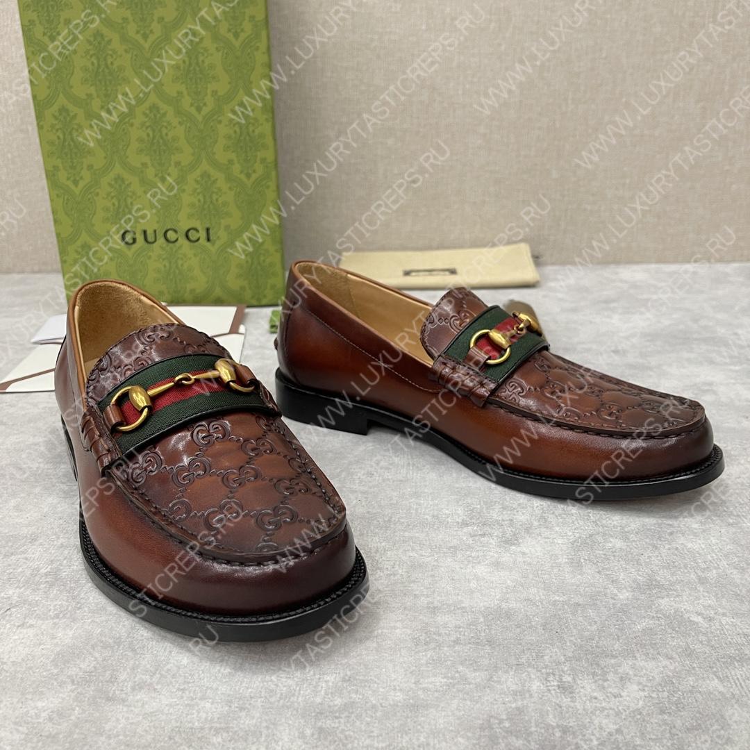 G*u*i loafer with horsebit brown 655579