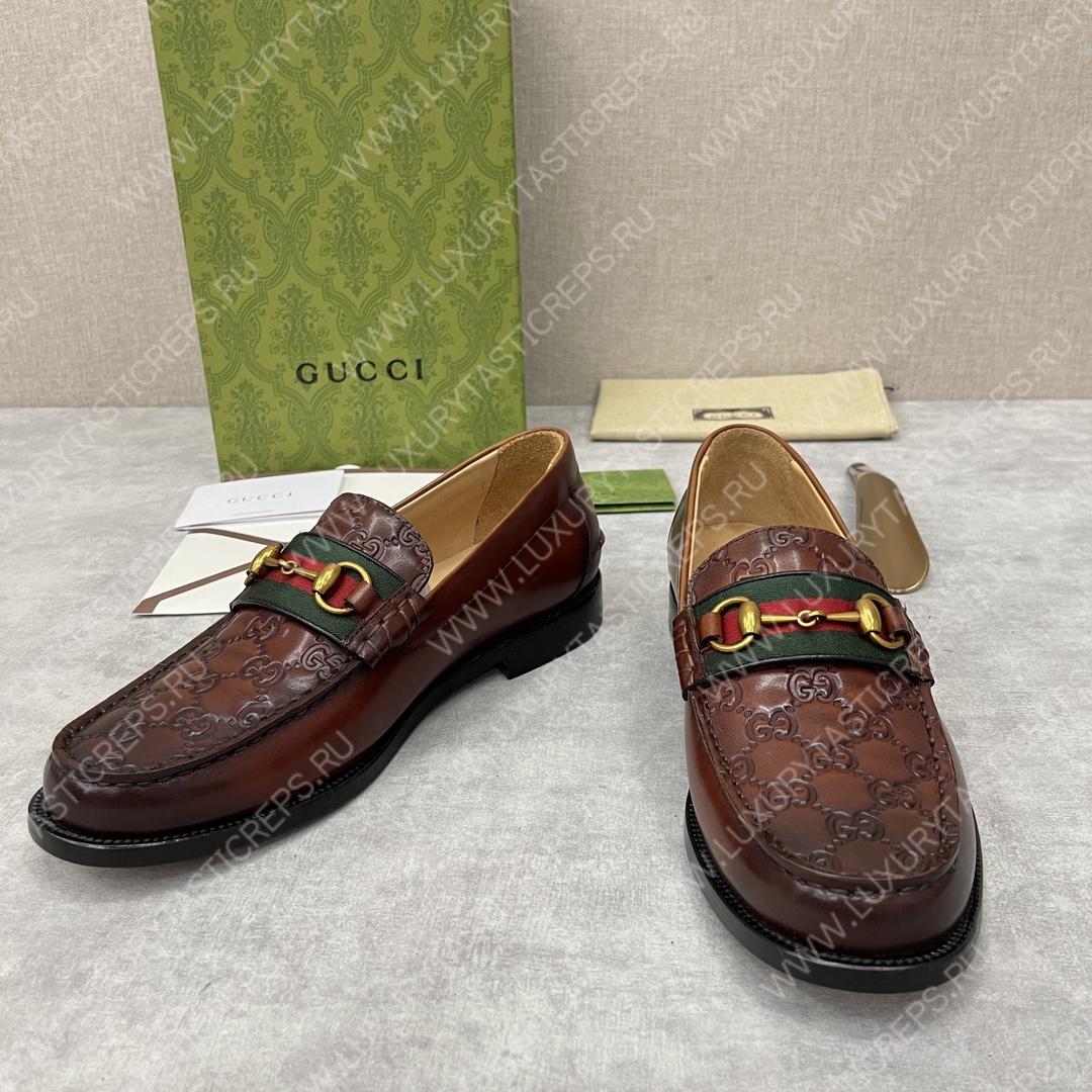 G*u*i loafer with horsebit brown 655579