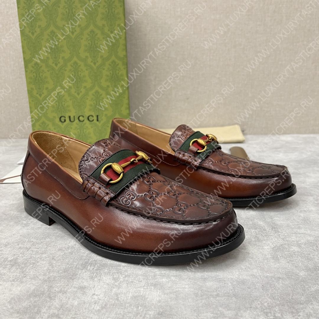 G*u*i loafer with horsebit brown 655579