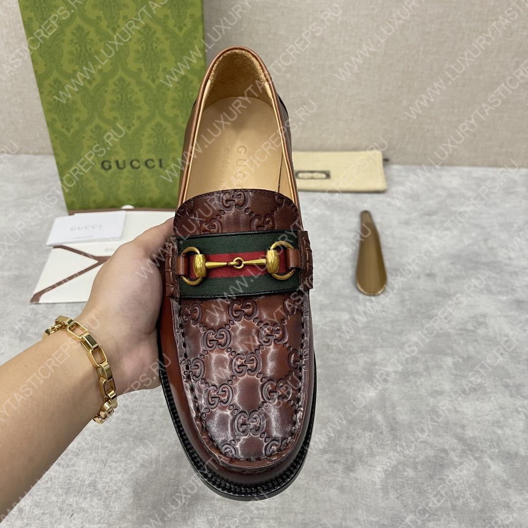 G*u*i loafer with horsebit brown 655579