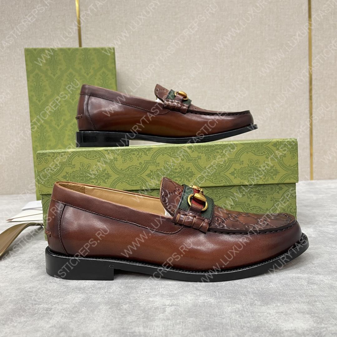 G*u*i loafer with horsebit brown 655579