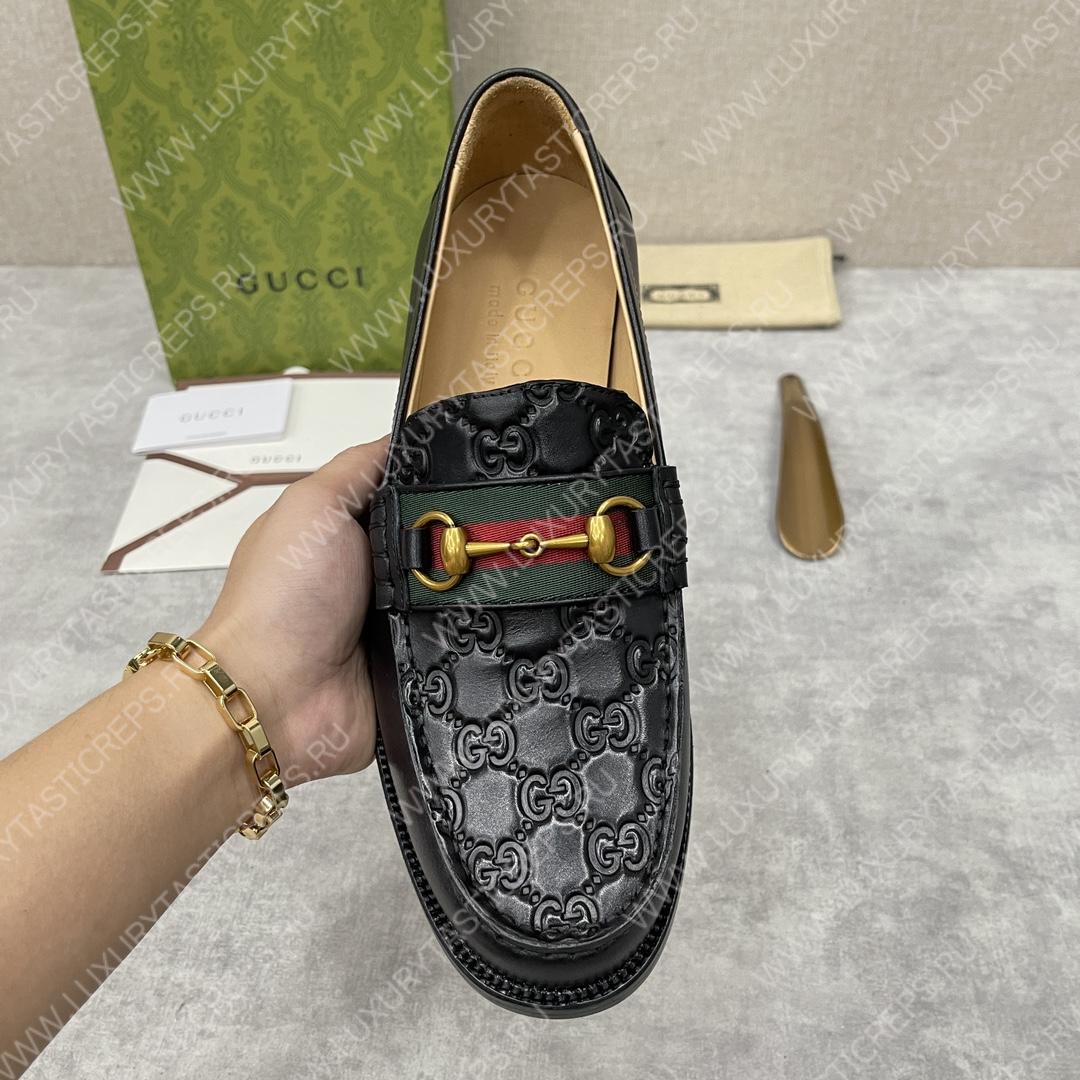 G*u*i loafer with horsebit black 655579