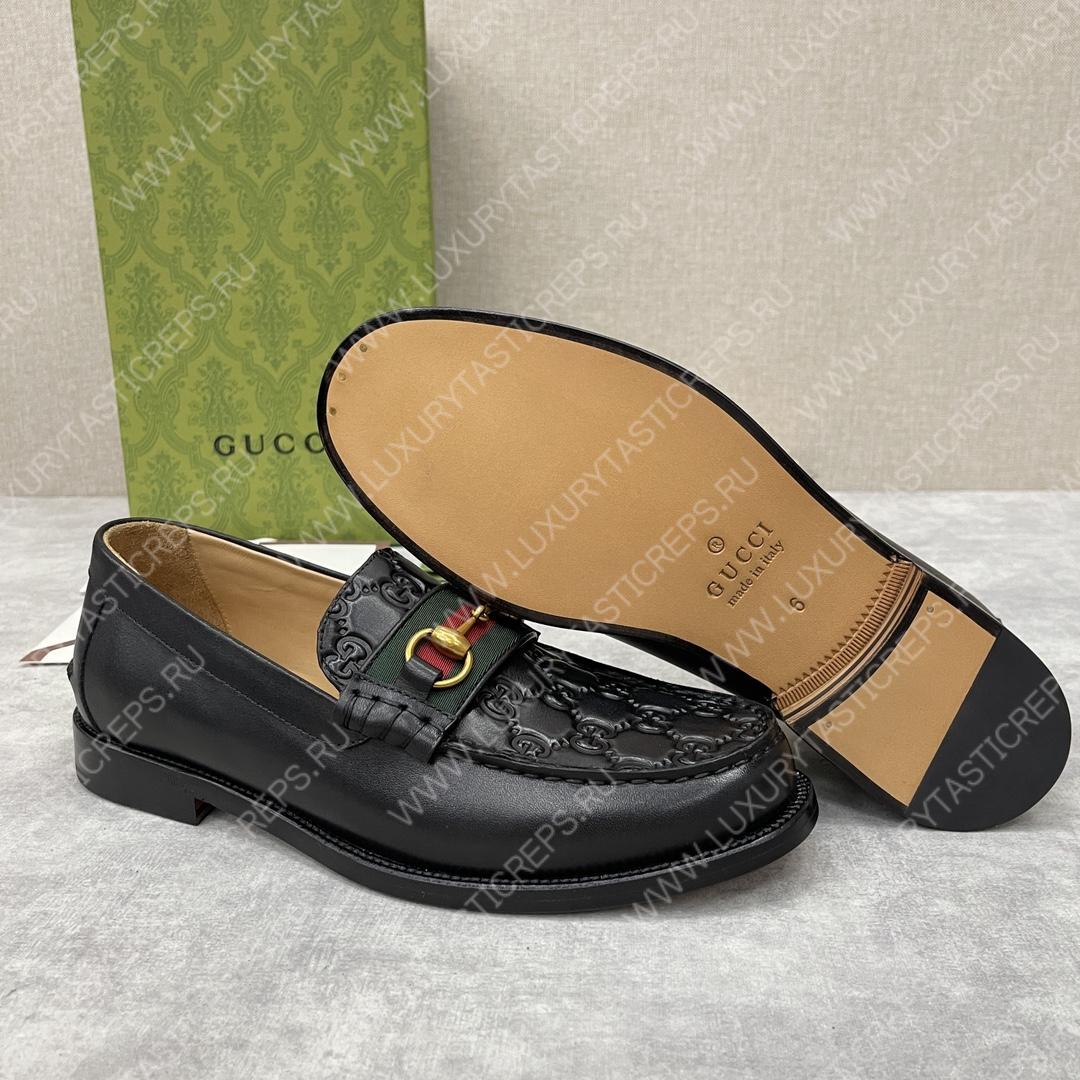 G*u*i loafer with horsebit black 655579