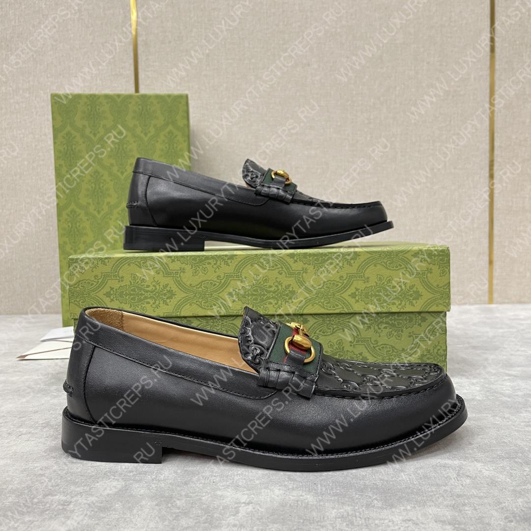 G*u*i loafer with horsebit black 655579