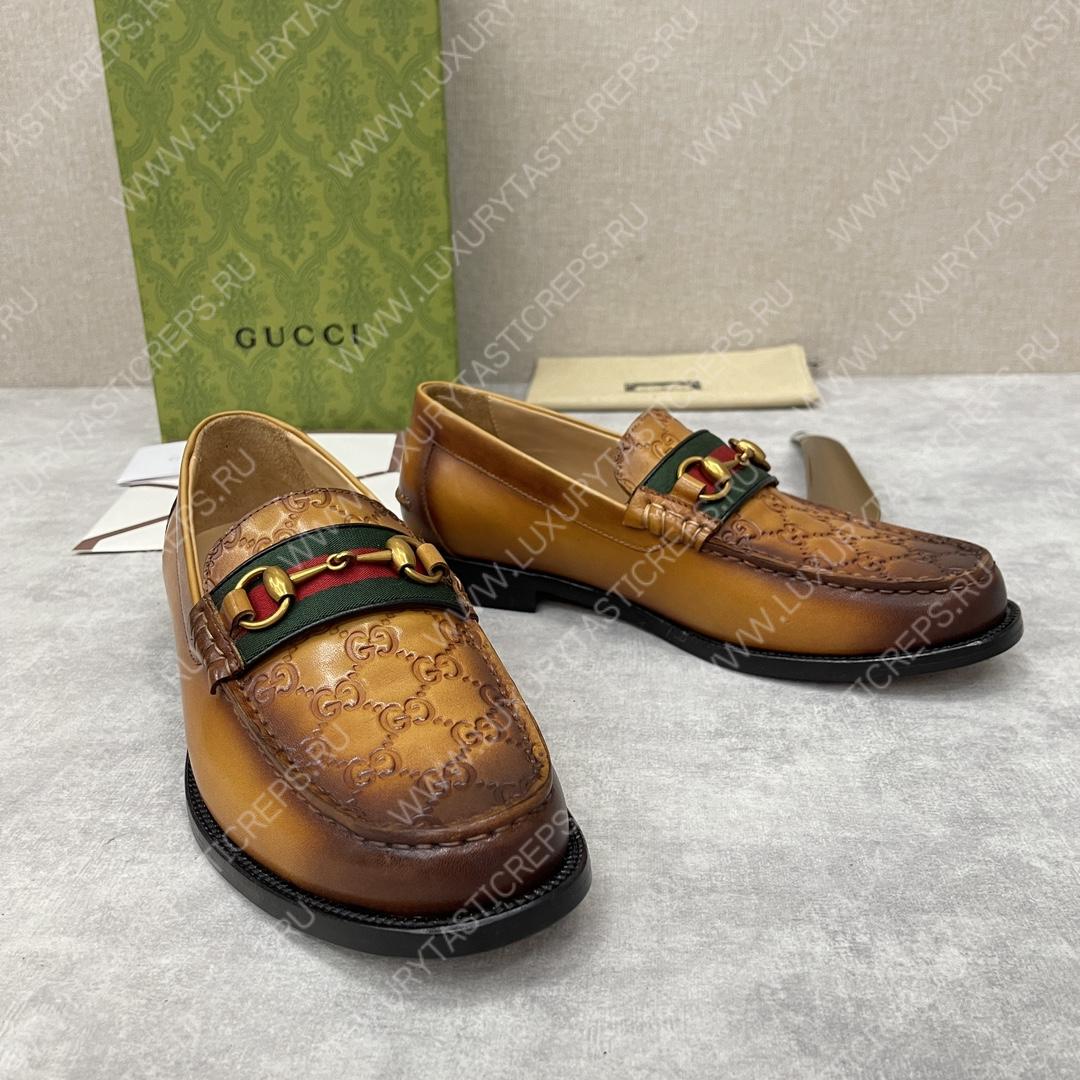 G*u*i loafer with horsebit brown 655579
