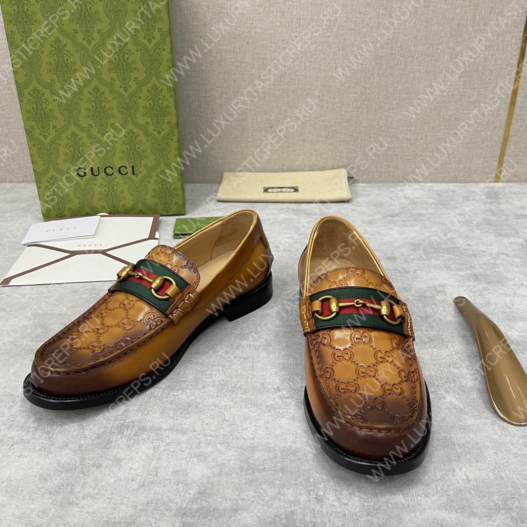 G*u*i loafer with horsebit brown 655579