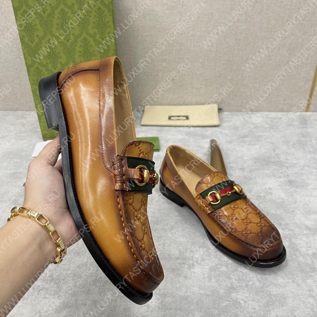 G*u*i loafer with horsebit brown 655579