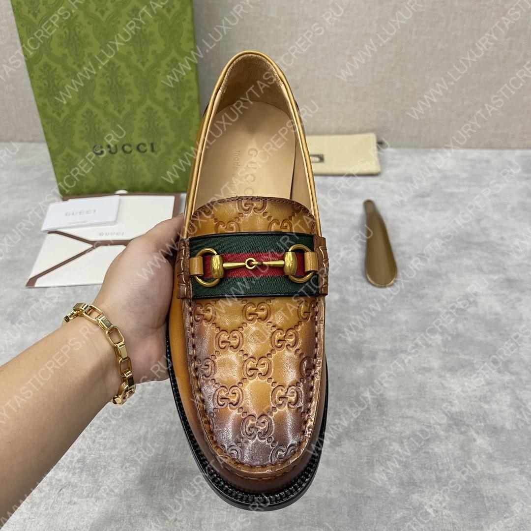 G*u*i loafer with horsebit brown 655579