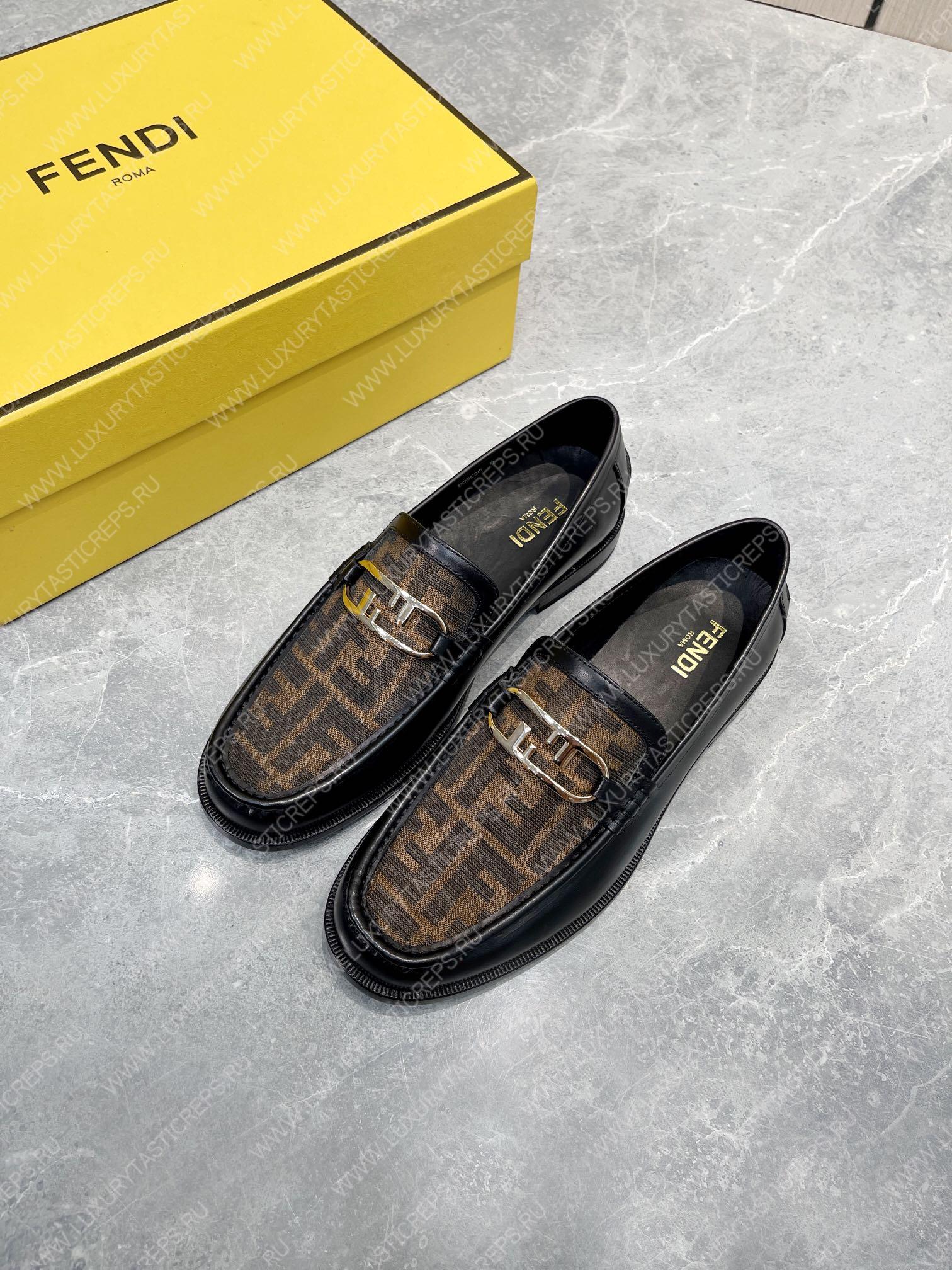 F**di o’lock driving loafers black and brown 7d1561a
