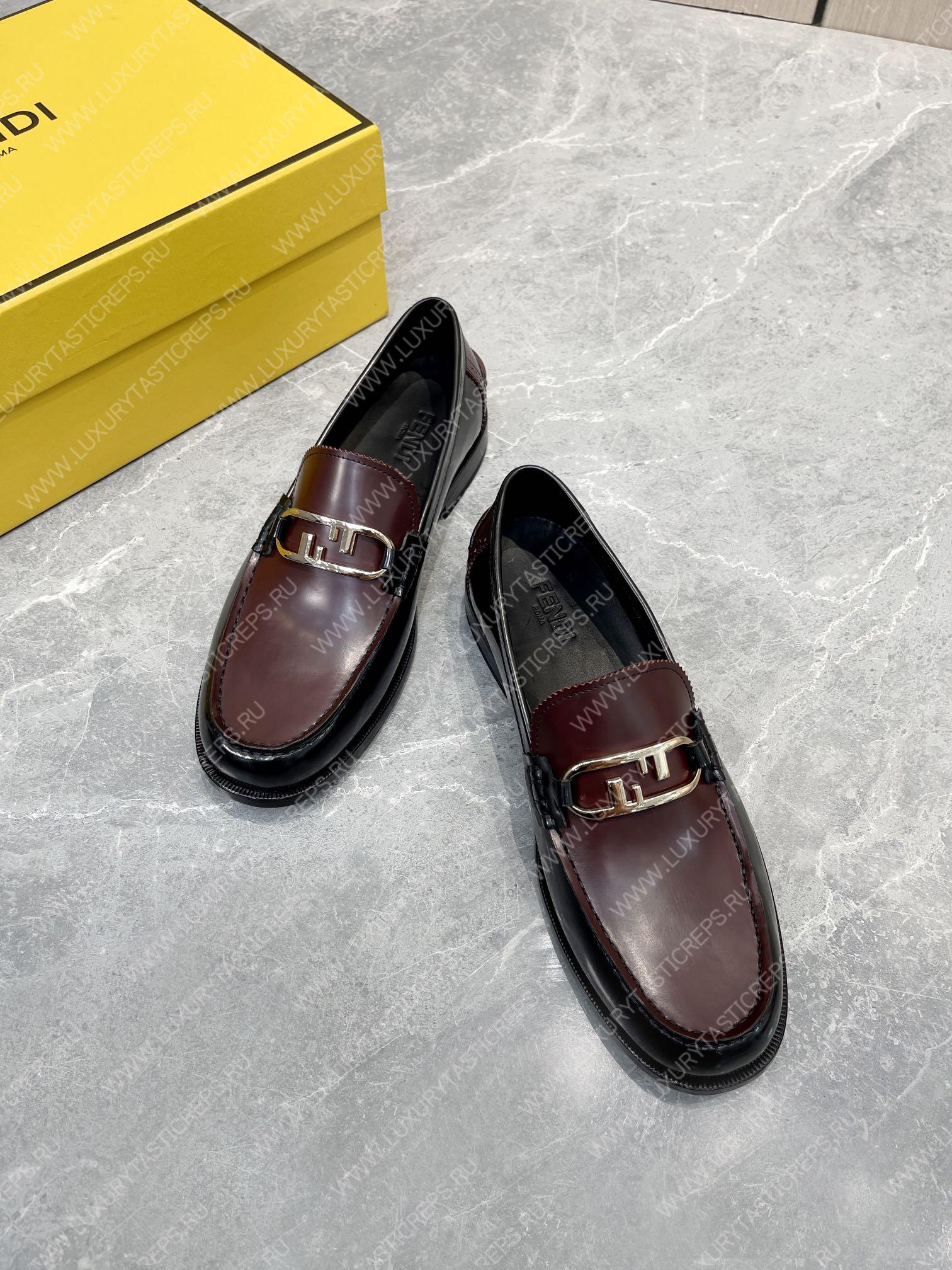 F**di o’lock driving loafers black and burgundy 7d1561a