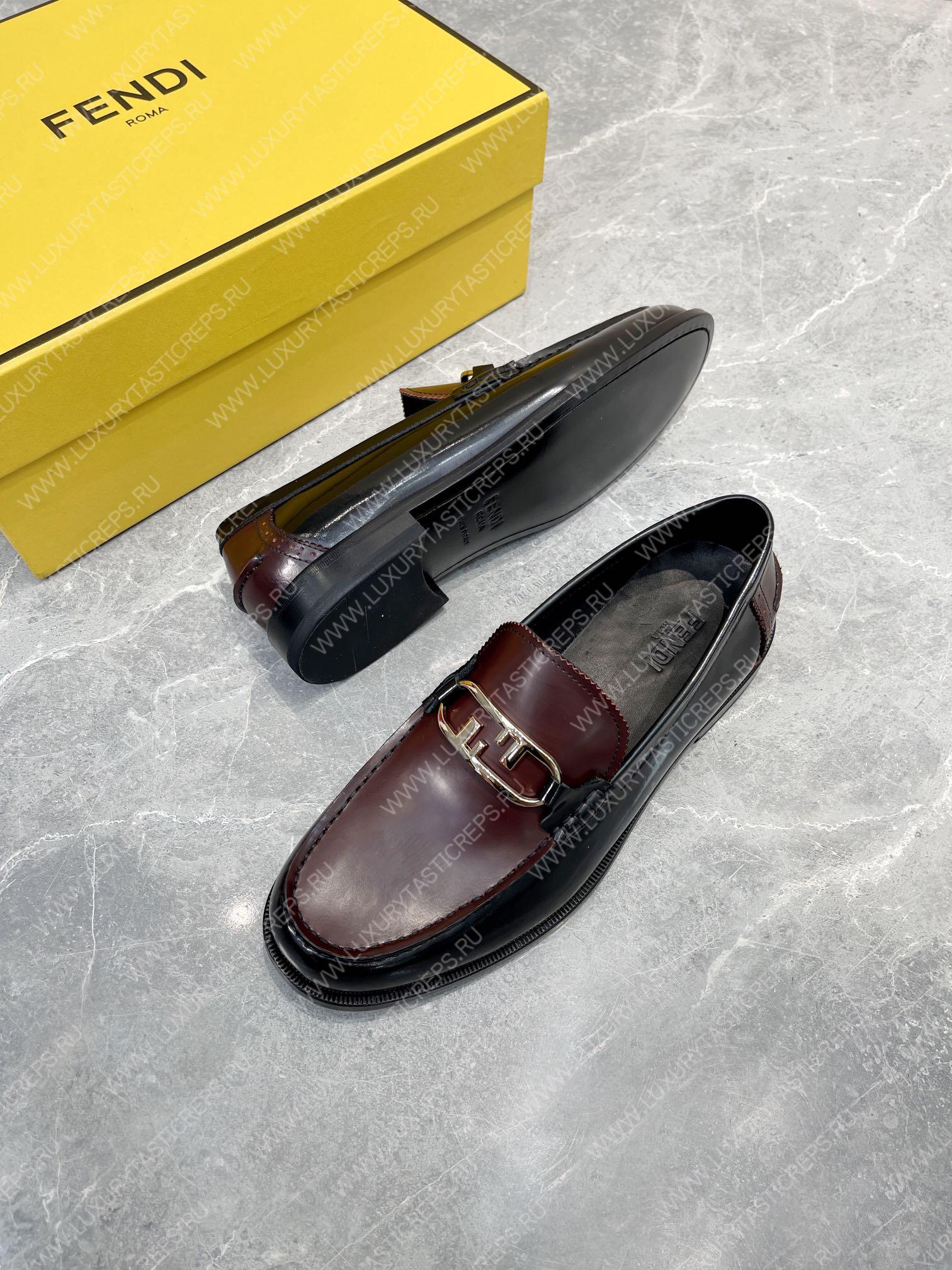 F**di o’lock driving loafers black and burgundy 7d1561a