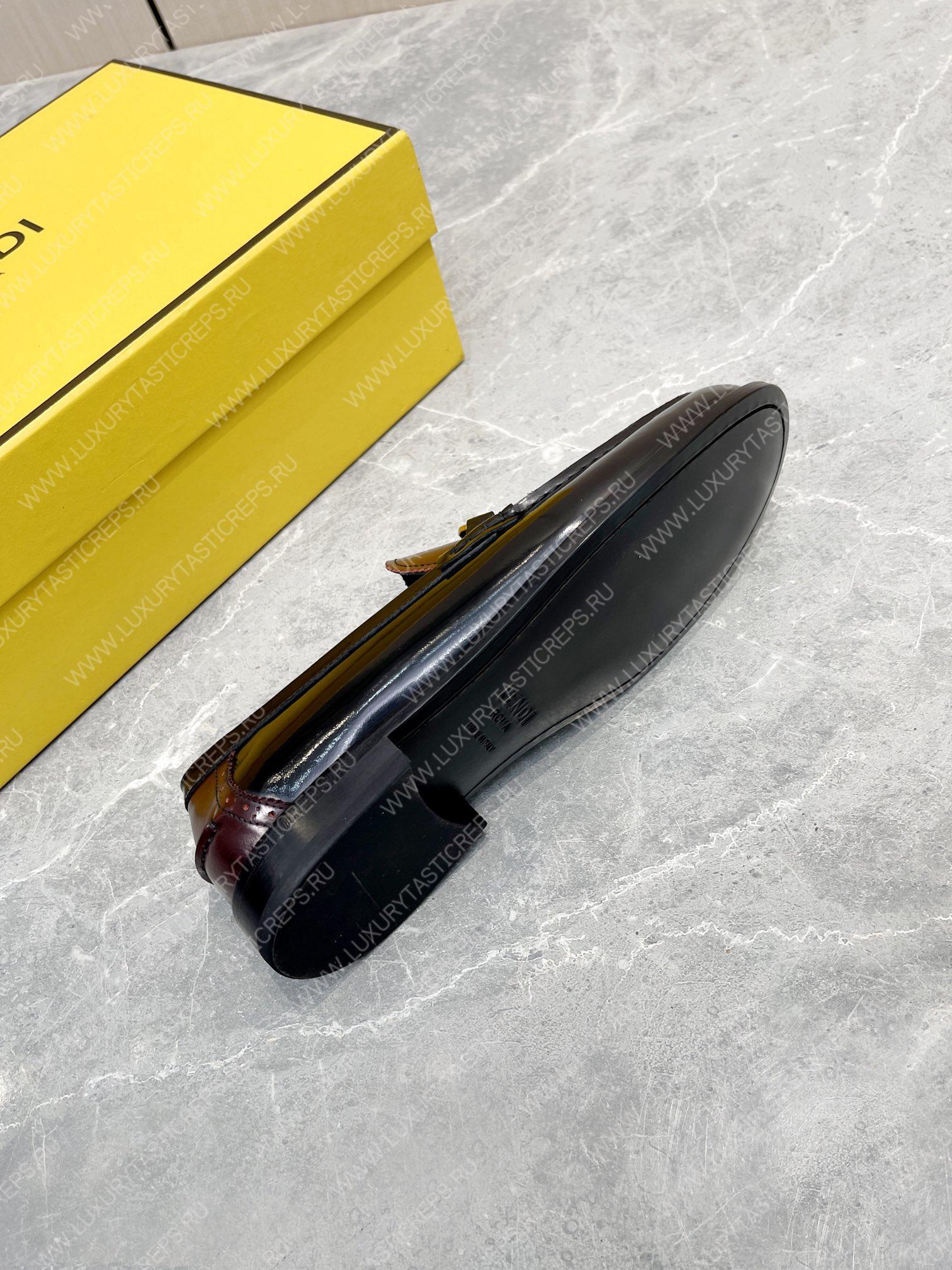 F**di o’lock driving loafers black and burgundy 7d1561a