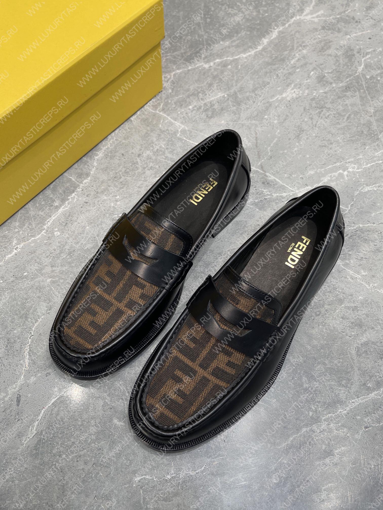 F**di o’clock loafers black and cocoa 7d1550ajzff0r7r