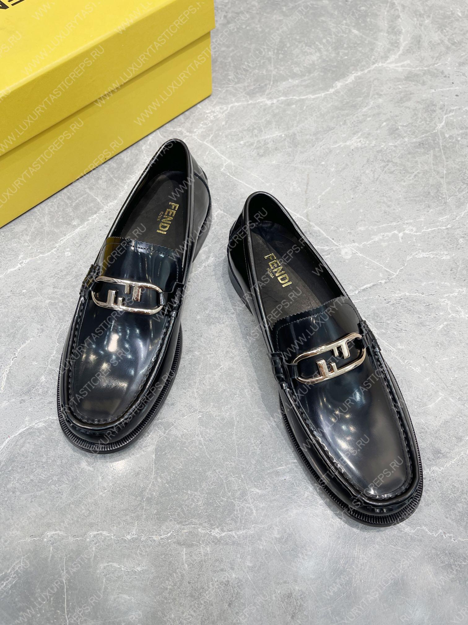 F**di leather loafers black 7d1557
