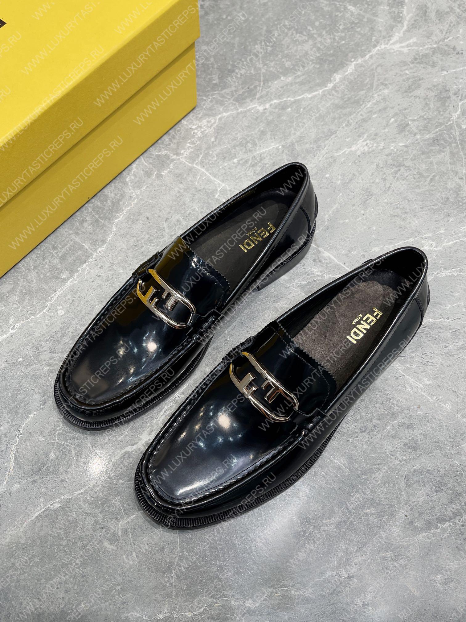 F**di leather loafers black 7d1557