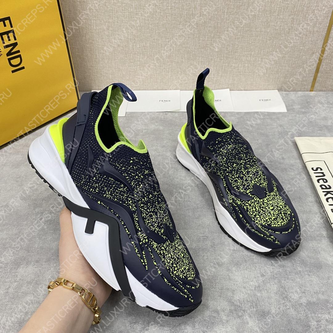 F**di flow low tops white and green 7e1392ajzhf1hgr
