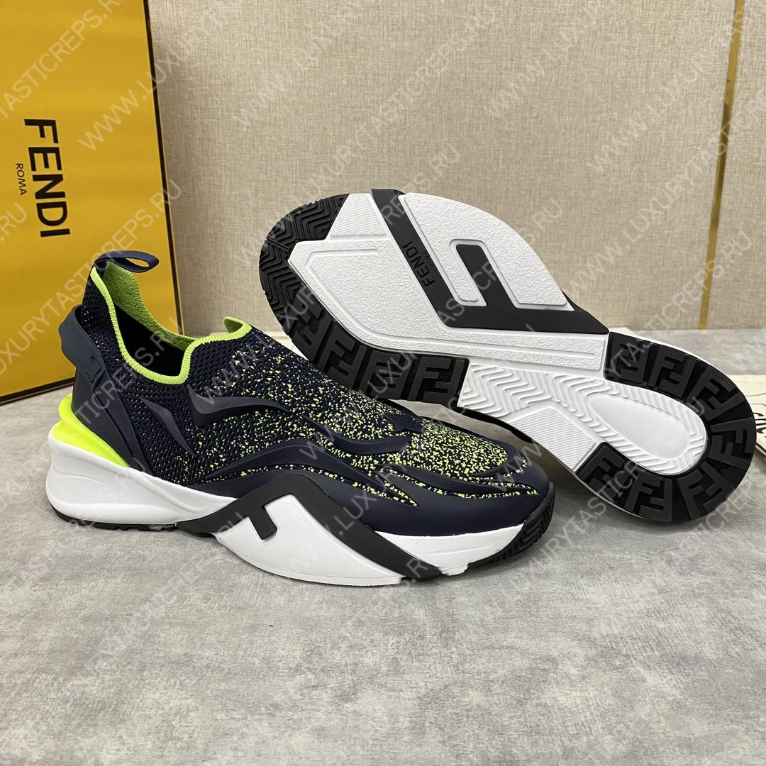 F**di flow low tops white and green 7e1392ajzhf1hgr