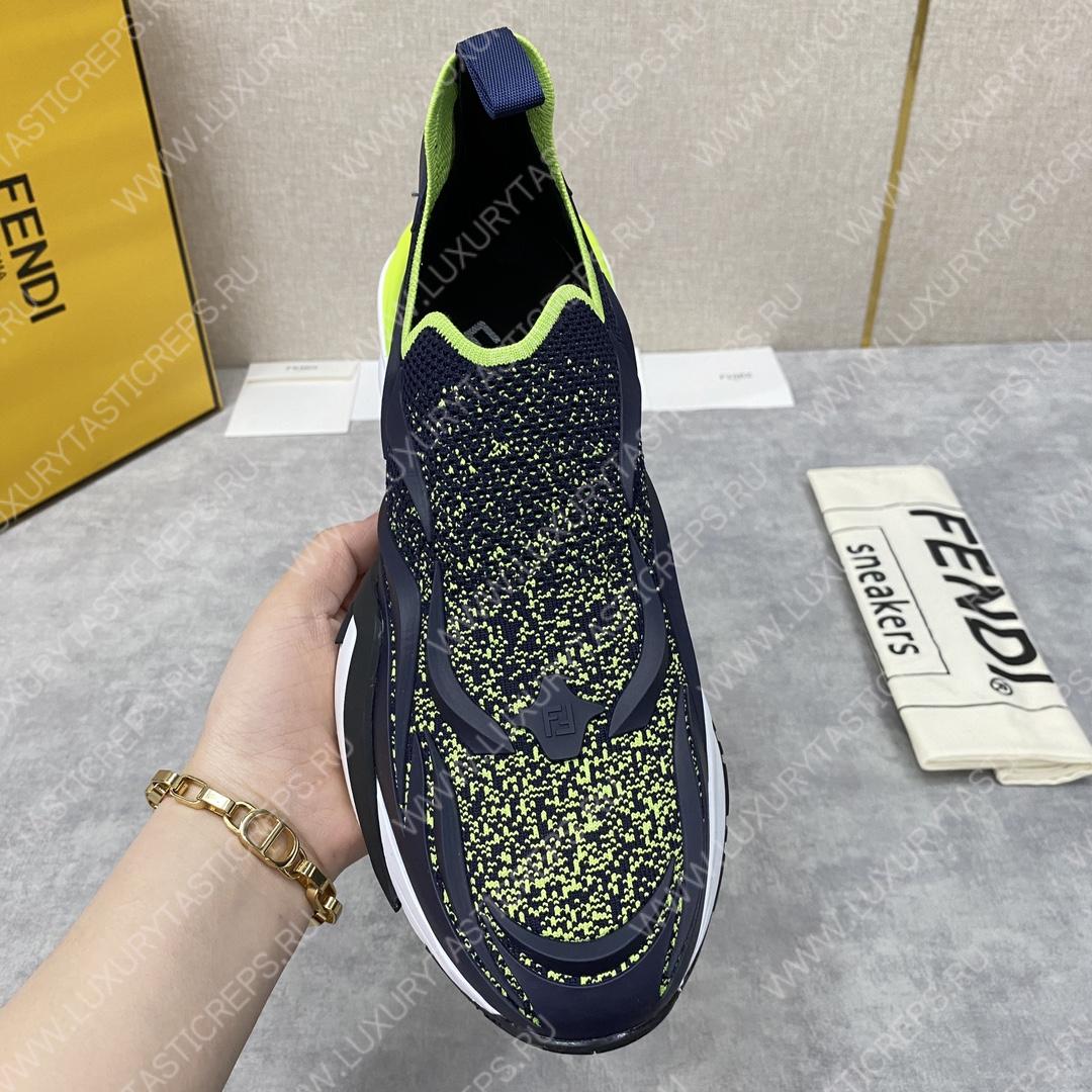 F**di flow low tops white and green 7e1392ajzhf1hgr