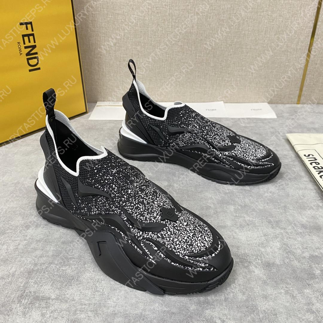 F**di flow low tops black and silver 7e1392ajzhf1hgr