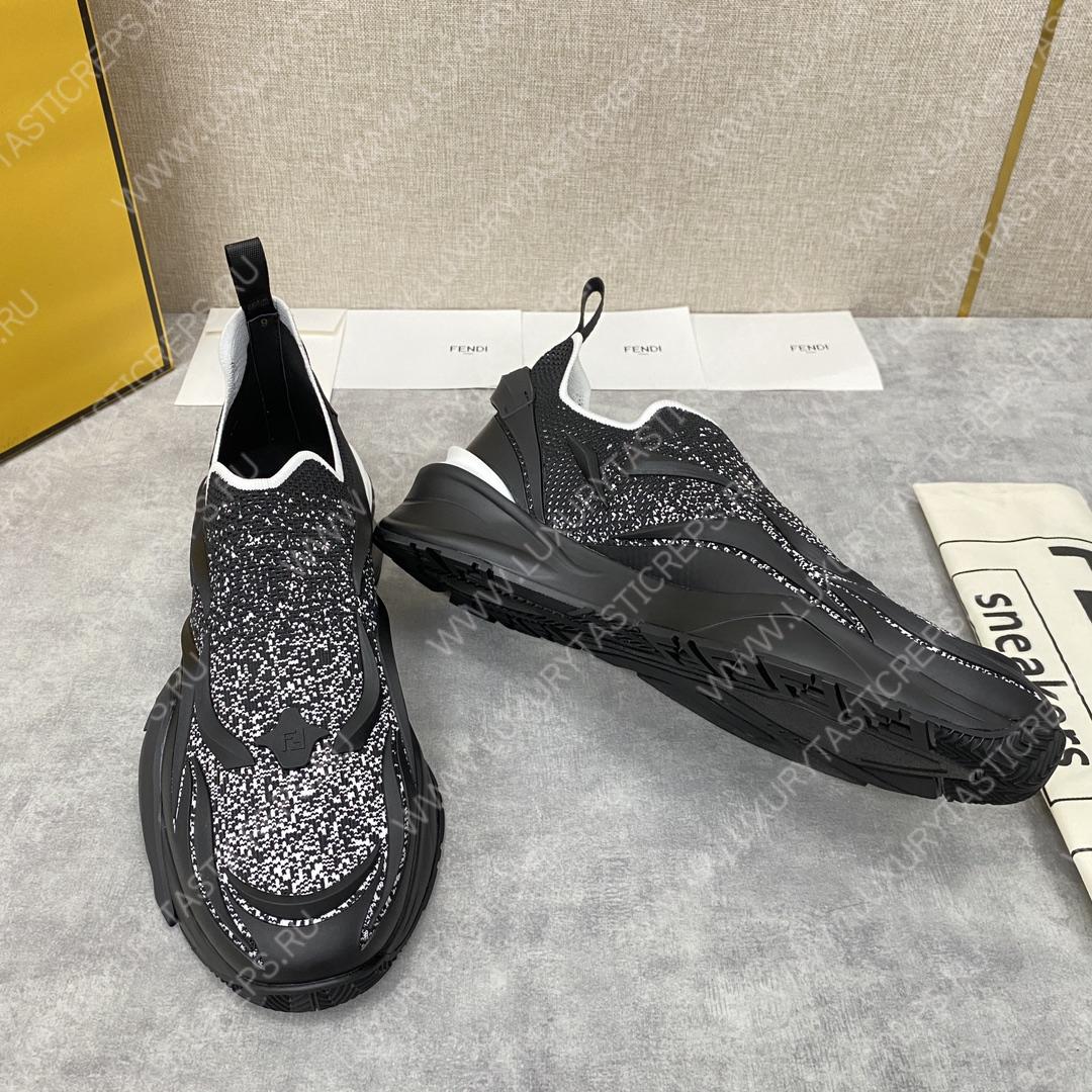 F**di flow low tops black and silver 7e1392ajzhf1hgr