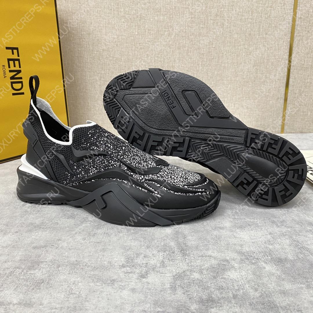 F**di flow low tops black and silver 7e1392ajzhf1hgr