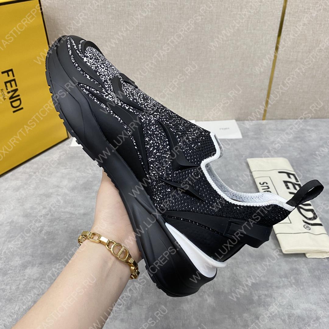 F**di flow low tops black and silver 7e1392ajzhf1hgr