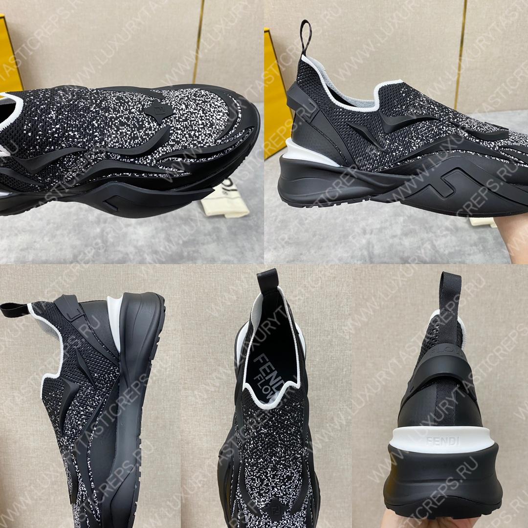 F**di flow low tops black and silver 7e1392ajzhf1hgr