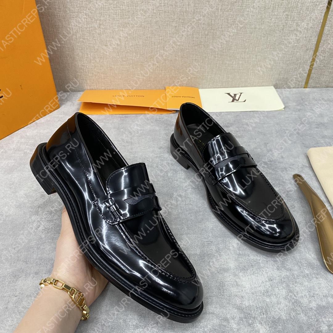 l**is V*t*n glove loafer black 1aa2dx