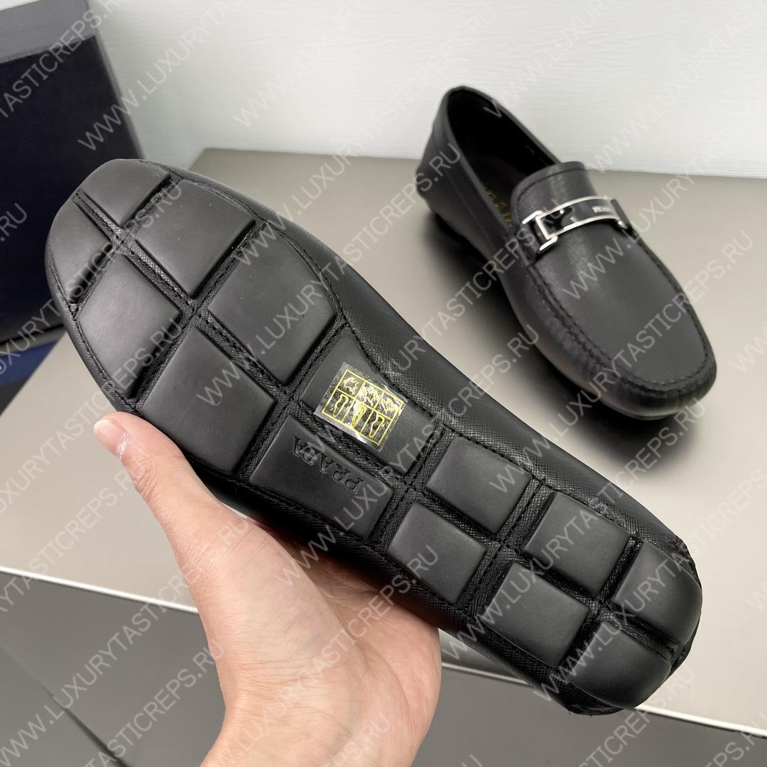 Pra*a saffiano loafers black 2db183