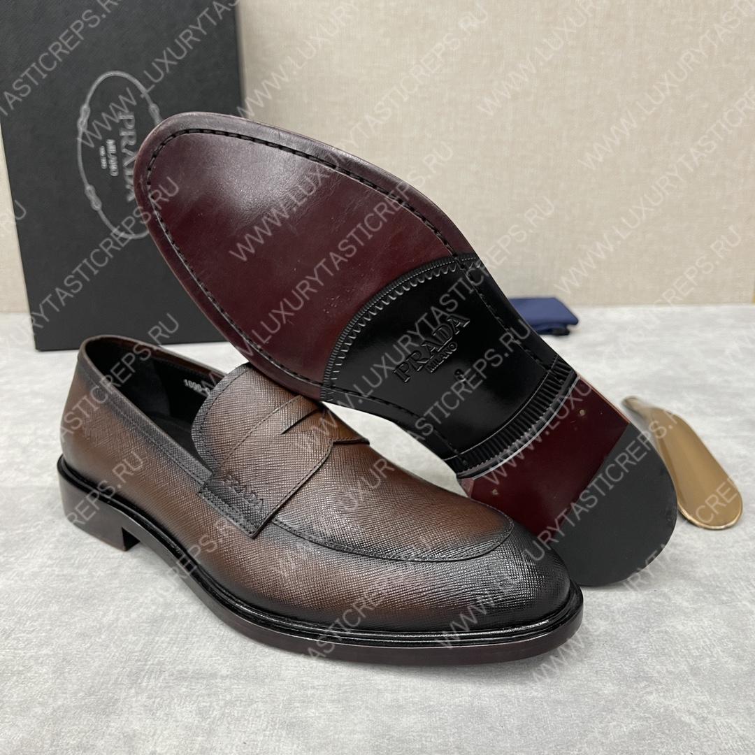 Pra*a saffiano loafers brown 2dc213