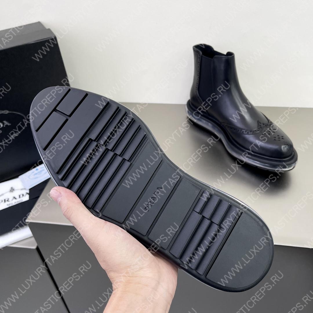 Pra*a brogue derby ankle boots black 2te127