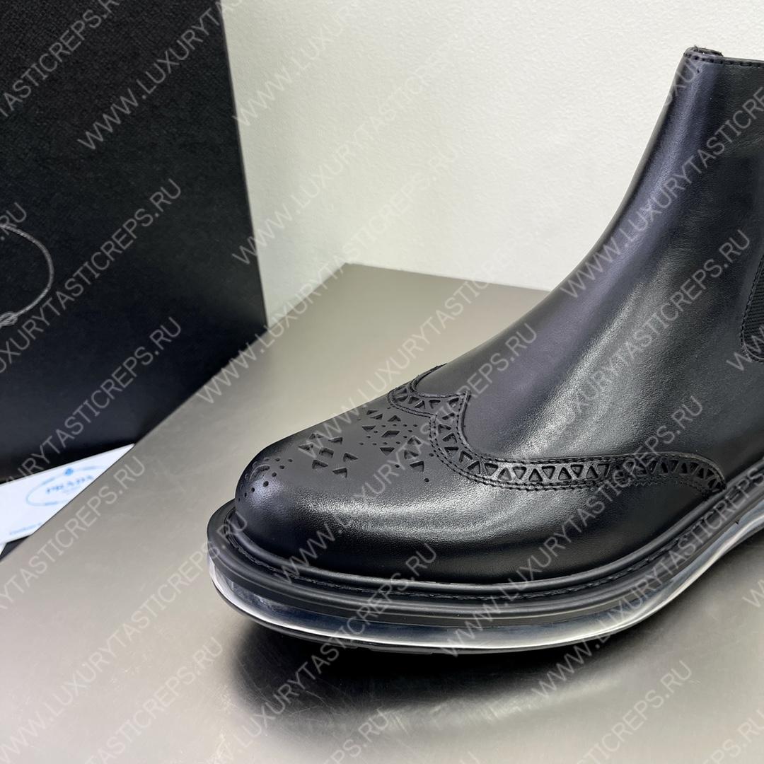 Pra*a brogue derby ankle boots black 2te127