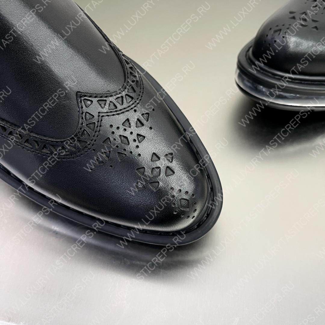 Pra*a brogue derby ankle boots black 2te127