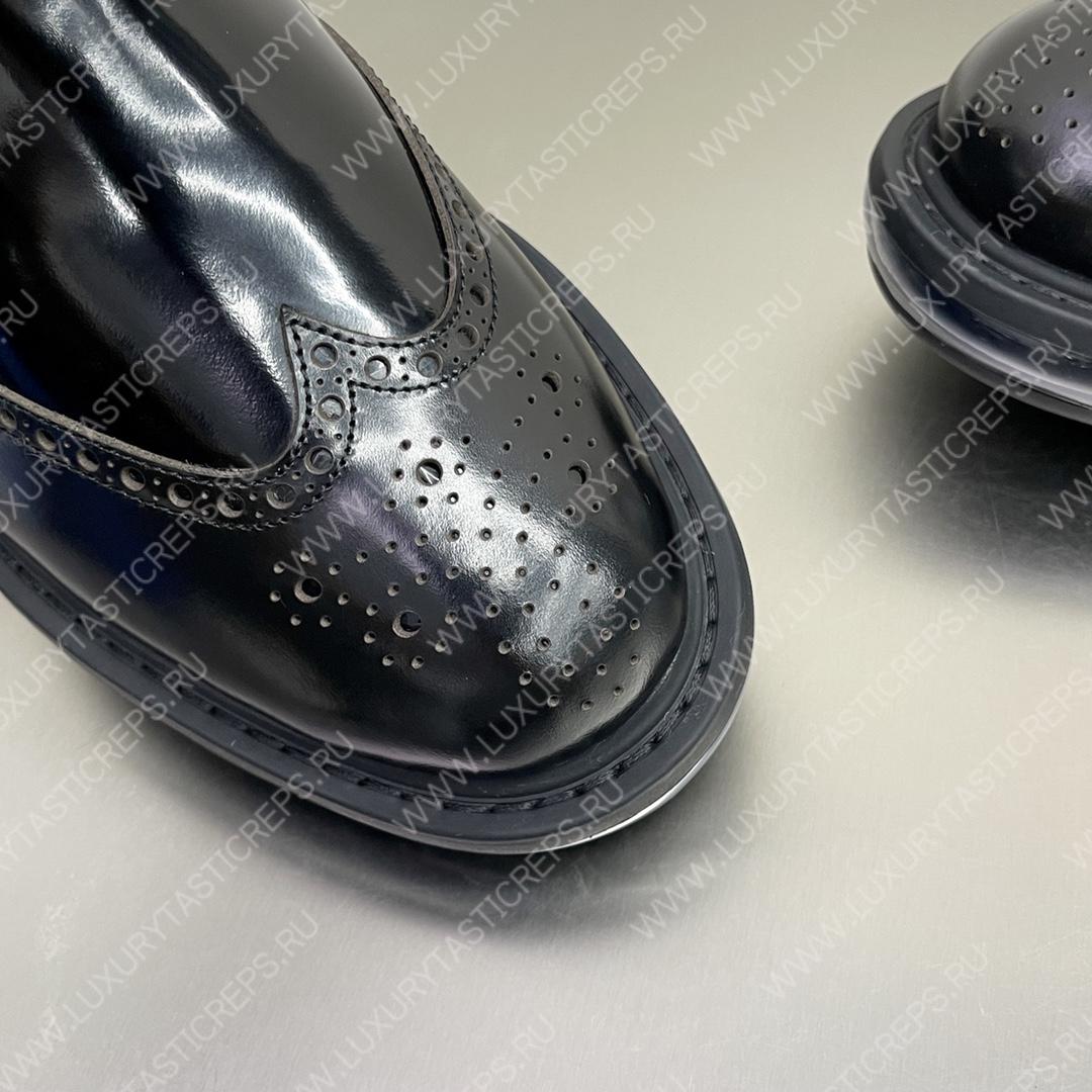 Pra*a brogue derby ankle boots black 2te127