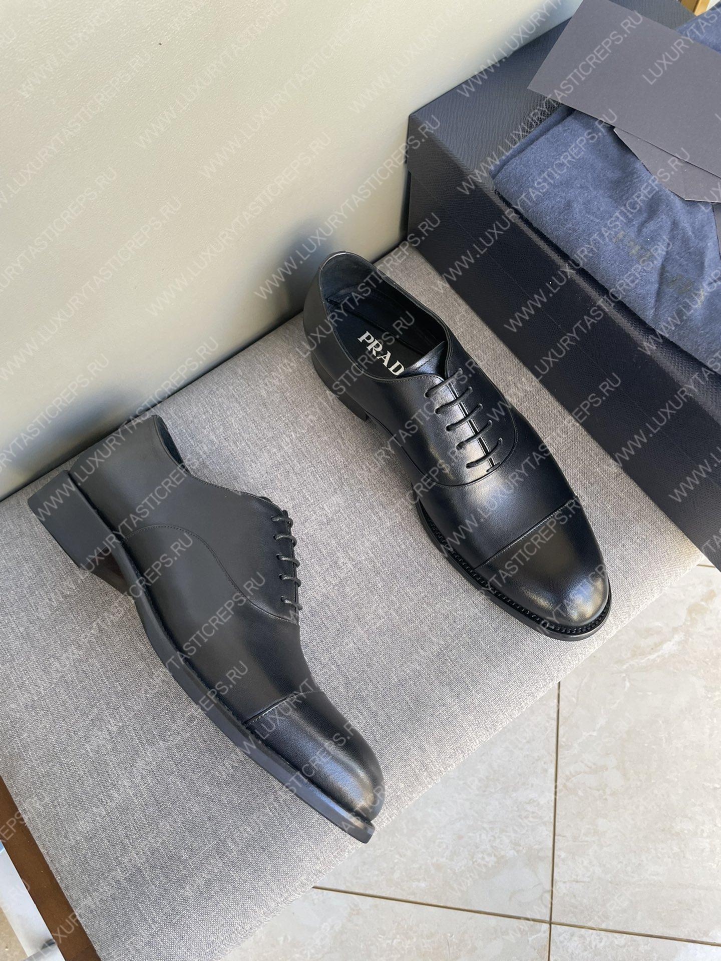 Pra*a brushed leather derby shoes black 2eb1746