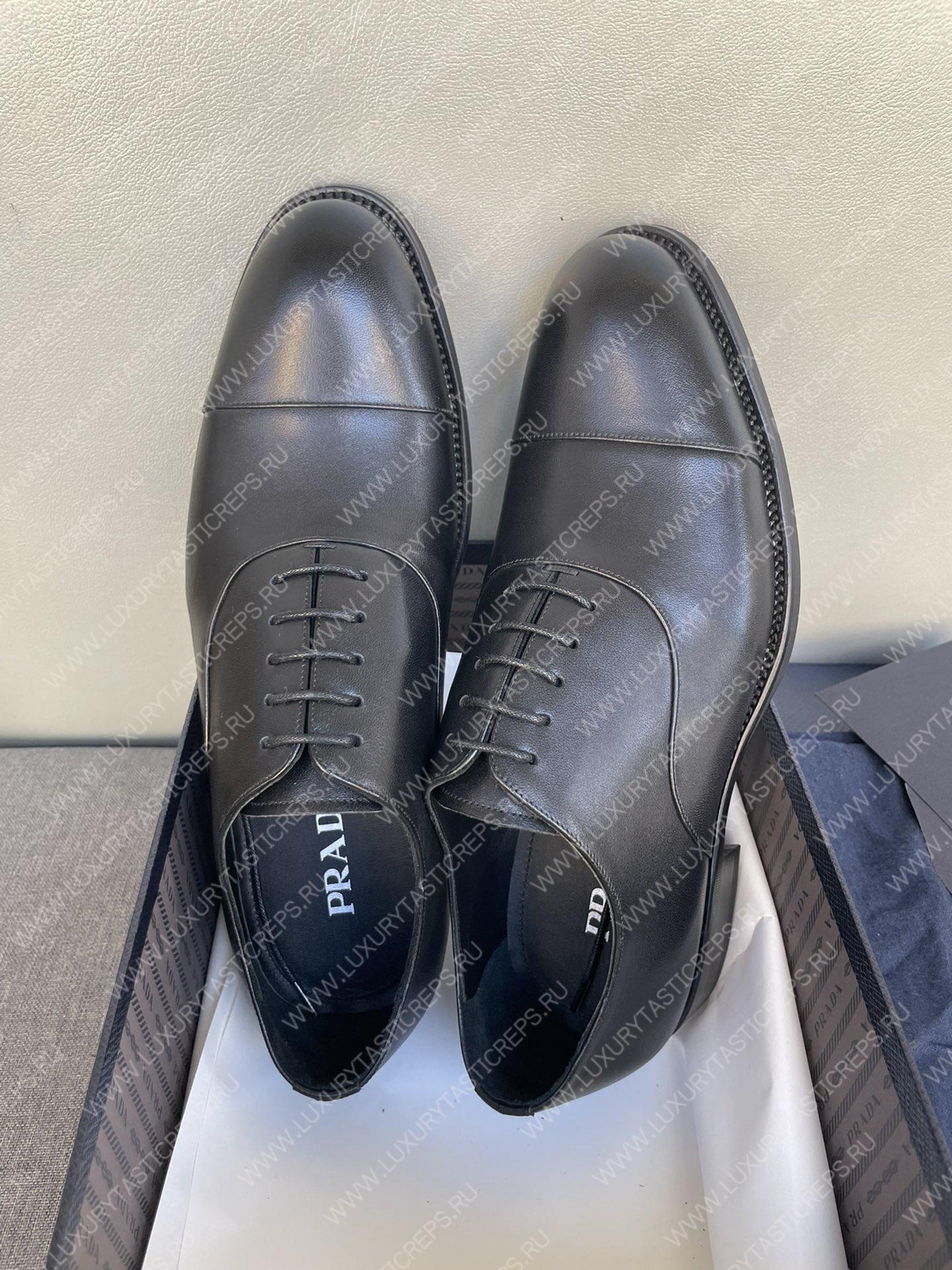 Pra*a brushed leather derby shoes black 2eb1746