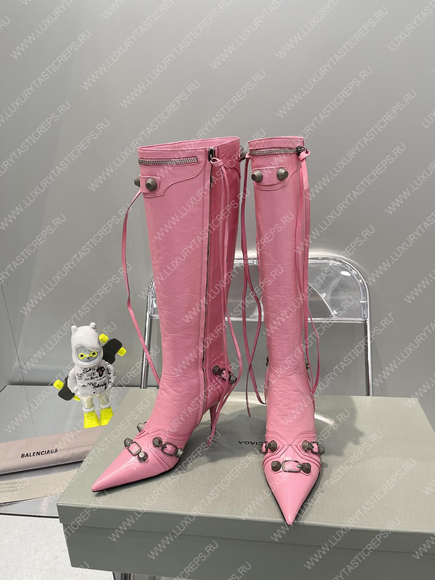 BALNECIAGA WOMEN’S CAGOLE 90MM BOOT OPTIC PINK 694395WA