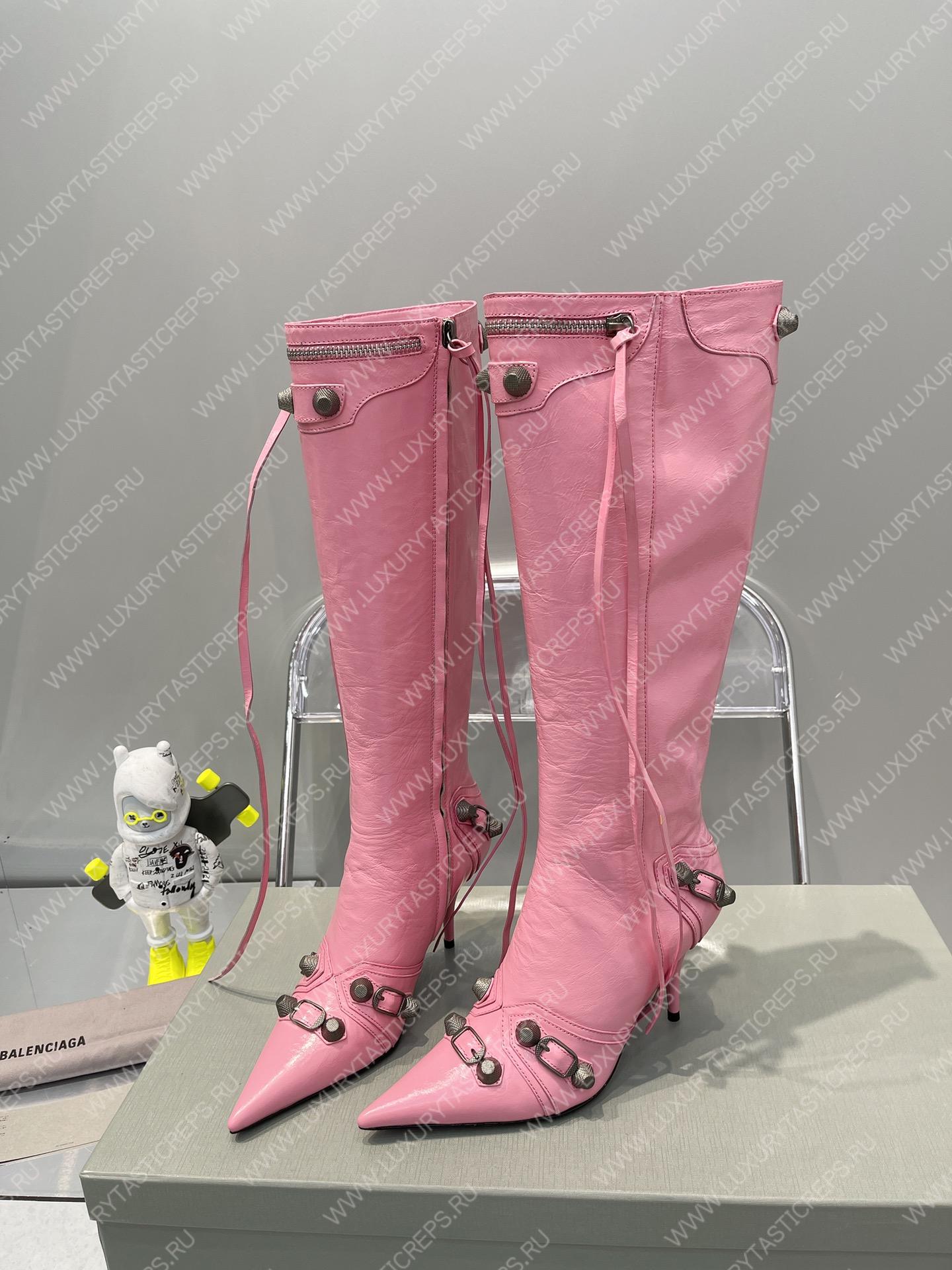 BALNECIAGA WOMEN’S CAGOLE 90MM BOOT OPTIC PINK 694395WA