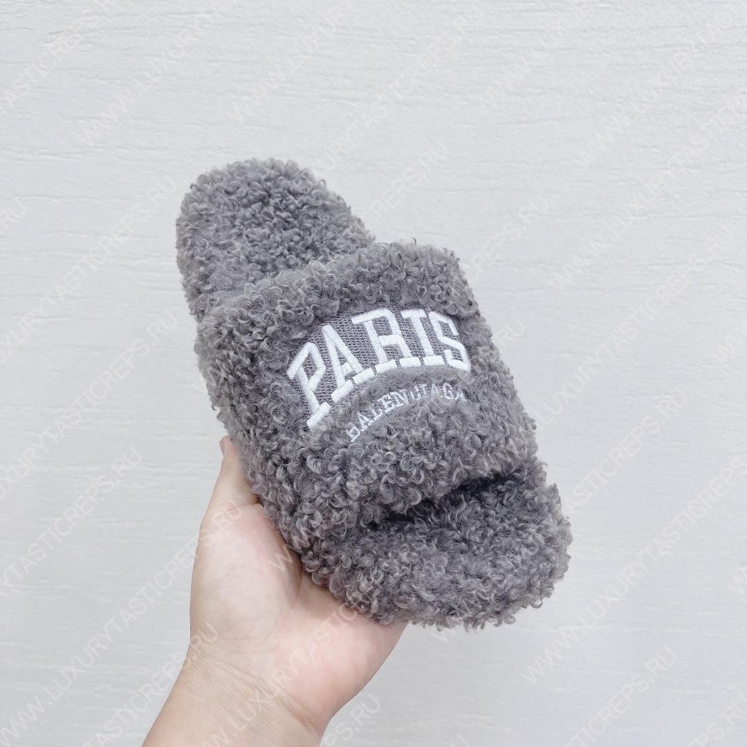 Ba*len*cia*ga furry slide light grey 654261w2b411090