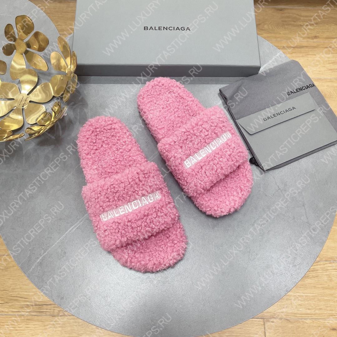 Ba*len*cia*ga furry slide pink 654261w2b411090