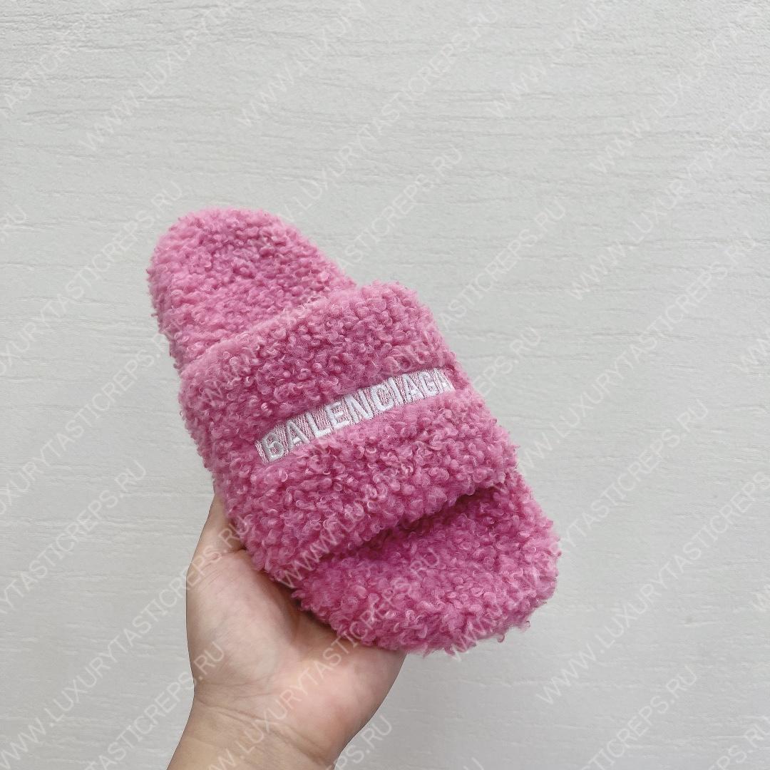 Ba*len*cia*ga furry slide pink 654261w2b411090