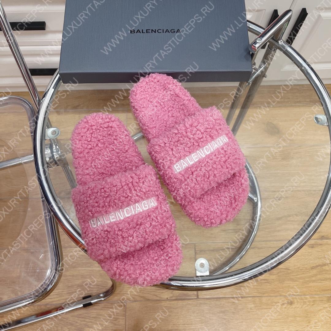 Ba*len*cia*ga furry slide pink 654261w2b411090
