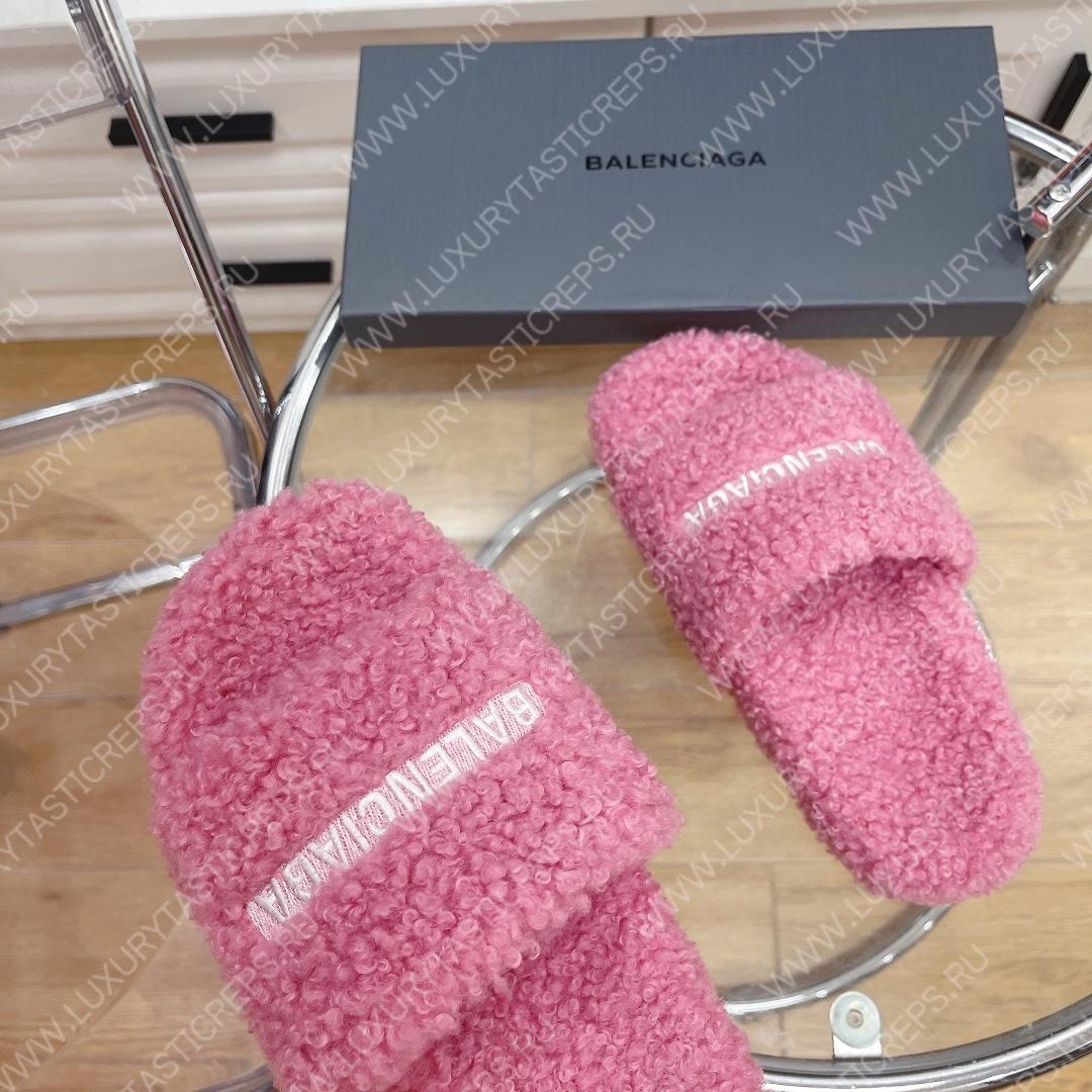 Ba*len*cia*ga furry slide pink 654261w2b411090